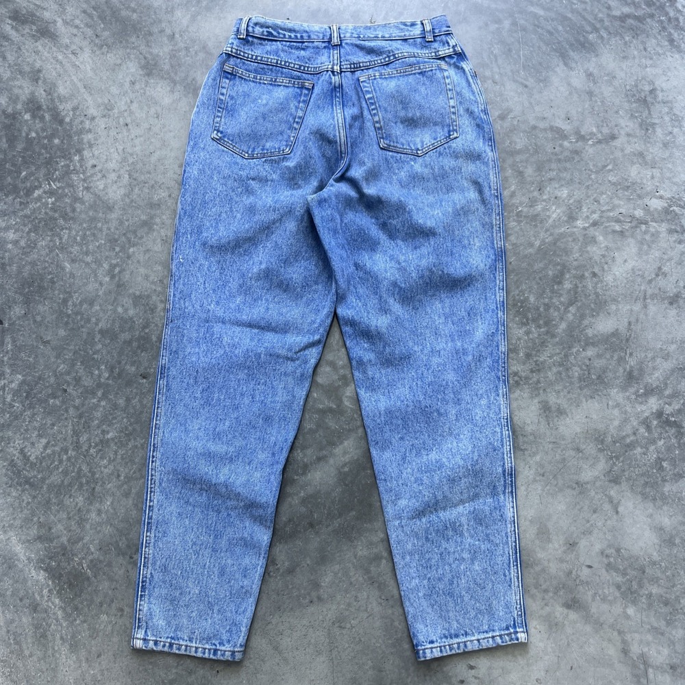 Vintage High Rise Tapered Mom Jeans Medium Wash Denim 29x29 90s Style